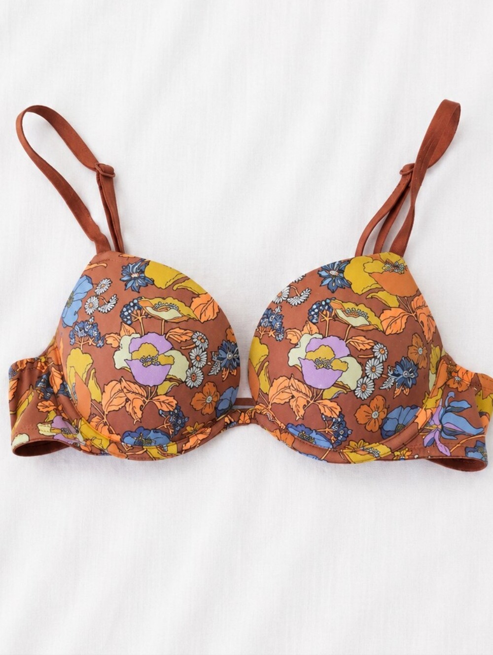 PINK Victoria's Secret Floral Wear Everywhere Super Push-Up Bra Size 34A Y2K